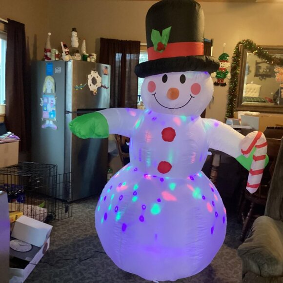 🆕6ft Christmas Inflatable Snowman Blow up Rotating LED Light Outdoor Decoration - Picture 2 of 7